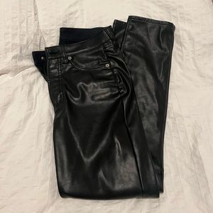 Gap ‘vintage slim high rise’ faux leather pants, size 26 2R.